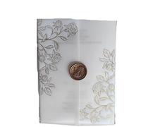 50Pcs Little Rose Vine Flower Vellum Wrap Suitable For A 5 X 7 Inch Wedding Invitation per Partecipazioni