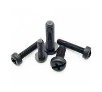 50pcs M2 M2.5 M3 M4 Black White Nylon Plastic Pan Head Cross Round Screw Bolt length 5mm-25mm(Black,12MM_M2.5 50PCS)