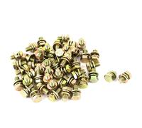 50pcs M6x12mm 8.8 Grade Yellow Zinc Plated Hex Head Bolt w Washer