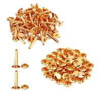50pcs Ottone Doppio Tappo Rivetti Oro Argento Bronzo Gunmetal 8mm - 10mm Pelle