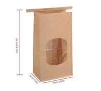 50pcs Panificio Borsa W/Trasparente Finestrino Sigillatura Grasso Prova Cartone