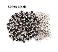 50Pcs PBS-110 7mm 2Pin Momentary Self-Return OFF-MOM Normally Open Push Button Switch CZAOINCU(50Pcs Black)