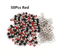 50Pcs PBS-110 7mm 2Pin Momentary Self-Return OFF-MOM Normally Open Push Button Switch EKFBQBGW(50Pcs Red)