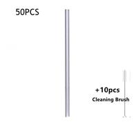 50pcs Riutilizzabile Vetro Cannucce Dritto/Piegato Ecologici Borosilicato Nuovo