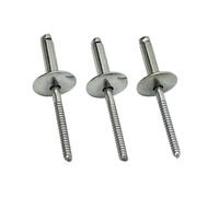 50PCS Rivetti Ciechi con Testa Piatta, Rivetti da 4,8mm con Flangia Larga, Rivetti Pop in Acciaio Inossidabile for Esterni, Marini, Industriali, Lavorazione del Legno, Mobili(4.8X11X16mm)
