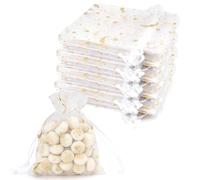 50PCS Sacchetti Organza 8x10cm - Porta Caramelle, Confetti e Halloween - Borsa Bianca Portaconfetti