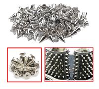 50pcs Screwback Punk Borchie Punta Cono Rivetti 8mm x 12mm per Moda Vestiti