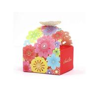 50Pcs/Set Flower Butterfly Hollow Candy Box Cookie Gift Boxes Romantic Favors Cute Chocolate Box Birthday Party Supplies (Multicolor, S)