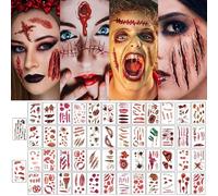 50Pcs Tatuaggi Halloween, Tatuaggi Finti, Tatuaggi Halloween Bambini, Trucco Halloween, Tatuaggi Temporanei Bambini, Stickers Halloween, Tatuaggi Finti per Halloween Cosplay Bambini Feste Carnevale