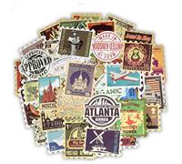 50pcs Vintage Stamp Adesivi Landmark Viaggi Costruzione Storia Postale Francobollo Decalcomanie Per Diy Suitcase Chitarra Portatile Della Bici 'automobile