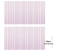 50Pezzi Cannucce Di Vetro Da 8Mm Riutilizzabili Eco-Friendly Per Succo E Bevande
