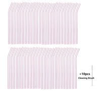 50Pezzi Cannucce Di Vetro Da 8Mm Riutilizzabili Eco-Friendly Per Succo E Bevande