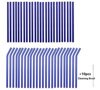 50Pezzi Cannucce Di Vetro Da 8Mm Riutilizzabili Eco-Friendly Per Succo E Bevande