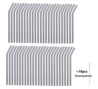 50Pezzi Cannucce Di Vetro Da 8Mm Riutilizzabili Eco-Friendly Per Succo E Bevande