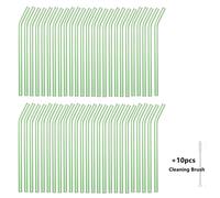50Pezzi Cannucce Di Vetro Da 8Mm Riutilizzabili Eco-Friendly Per Succo E Bevande