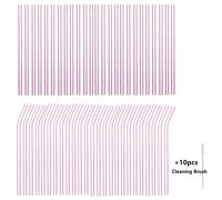 50Pezzi Cannucce Di Vetro Da 8Mm Riutilizzabili Eco-Friendly Per Succo E Bevande