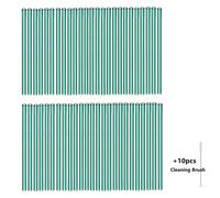 50Pezzi Cannucce Di Vetro Da 8Mm Riutilizzabili Eco-Friendly Per Succo E Bevande
