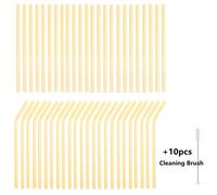 50Pezzi Cannucce Di Vetro Da 8Mm Riutilizzabili Eco-Friendly Per Succo E Bevande