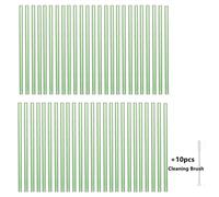50Pezzi Cannucce Di Vetro Da 8Mm Riutilizzabili Eco-Friendly Per Succo E Bevande