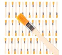 50Pezzi Pennelli per Pittura Acrilica Piatti Riutilizzabili, 12mm Pennello Pittura ad Acquerello Sfuso Multiuso, Pennello Pittura con Setole di Nylon Manico in Legno per Finiture Domestiche