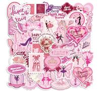 50pz Adesivi Danza, Adesivi Carini Cartoni Animati Adesivi Colorati Ballerina Stickers Gioioso Adesivi per Ragazze Giocose Regali di Compleanno Perfetti per Laptop Bottiglia Notebook (Stile 2)