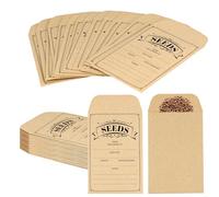 50pz Buste per Semi, 12x8cm Richiudibili Autoadesive Pacchetti di Semi Buste di Carta per Semi Carta Kraft Organizzatore di Semi per la Conservazione dei Semi di Fiori Ortaggi