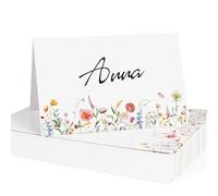 50Pz Cartellini Segnaposto Fiori Segnaposti Matrimonio Numeri da Tavolo Segnatavolo Decorazioni Nuziali Banchetti Festa Compleanno Laurea Comunione Battesimo