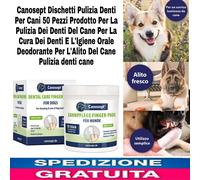 50pz Dischetti Pulizia E La Cura Denti x Cani x Un Alito Fresco E Igiene Pulito