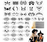 50PZ FACE PAINT STENCILS,RIUTILIZZABILE FACE PAINTING STENCILS TEMPORANEA CON 10
