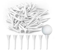 50pz Golf Tee, Tee da Golf Corte in Plastica Tee da Golf Sfuse da 38mm Accessori per l'Allenamento del Golf Strumento per la Pratica del Golf per Ferri Par Tre Ibridi (Bianco)
