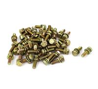 50pz M6x20mm 8.8 Grade Yellow Zinc Plated Hex Head Bolt w Washer
