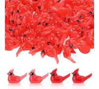 50pz Mini Statuette in Resina Raffiguranti Cardinali, Piccole Decorazione Uccellini Cardinali Rossi Miniatura Animali per Decorazioni Natalizie Case Bambole (Colori Solidi, Luminose)