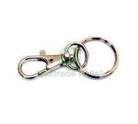 50PZ MOSCHETTONI PICCOLI A SCATTO CON ANELLO GIREVOLE IN ACCIAIO NICHELATO MM.4: