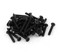 50pz nero M3 x 20mm lega acciaio presa esagonale viti testa piatta svasata viti