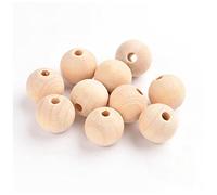 50pz perline in legno per infilare l'ago di perline di legno perlina perline gioielli crafting, naturale, 6 mm