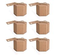 50pz Scatola Cubo Portaconfetti Cartoncino Kraft Esagonale 8.5 * 7cm Per Confeziona Regalo