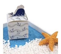 50pz Scatole Cubo Portaconfetti Segnaposto Carino Delfino Blu