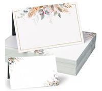 50pz Segnaposti Natale Cartellini Segnaposti Tavolo Natalizie per Natale Compelanno Laurea Bigliettini Carta Rossa Verde Foglie Oro Decorazione Festa Natalizie(Verde)