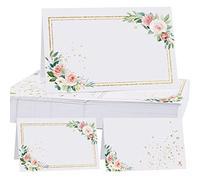 50pz Segnaposto Cartellini Bianco Tavolo Fiore per Matrimonio Battesimo Compleanno Comunione Cresima Laurea Bigliettini Carta Decorazione Festa Bomboniere