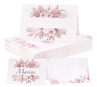 50pz Segnaposto Cartellini Bianco Tavolo per Matrimonio Compleanno Comunione Battesimo Cresima Laurea Bigliettini Carta Decorazione Festa Bomboniere