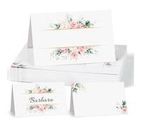 50pz Segnaposto Cartellini Carta Foglia Fiore Decorazione Tavolo per Comunione Matrimonio Compleanno Battesimo Nascita Bigliettini Decorazione Festa Bomboniere