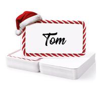 50pz Segnaposto Natalizio Cappello Babbo Natale, Cartoncini Cartellini Biglietti Segnaposto da Tavolo Natale Decorazione