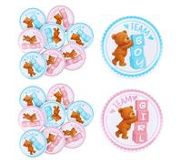 50pz Spille per Rivelare il Sesso Del Bambino, Spille per la Squadra Ragazzo o Ragazza Rivelare il Sesso Del Bambino Blu e Rosa Articoli Feste (Scatola Bear Push)