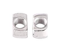 50Pz T-Scanalatura Dado Femmina d'Argento in Acciaio al Carbonio Placcato Zincato M4, M5, M6, M8,Standard Europeo Profilo in Alluminio per Estrusione(EU30-M6 × 16,5 × 8)