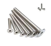 50pzi M2.5×40mm Viti del cappuccio dell'incavo della testa piana, azionamento dell'incavo a brugola, acciaio inossidabile 18-8 (304), filettatura completa, finitura luminosa