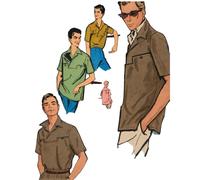 50's Cartamodello: Uomo Sport Camicia Con Anteriore Dettagli - Giropetto = 107cm