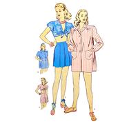 50s Motivo - Vita Scoperta Papillon Top,Pantaloncini & Cappotto - Busto = 76.2cm