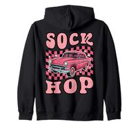 50s Sock Hop Classic Car Rockabilly 1950s Dance Party Groovy Felpa con Cappuccio