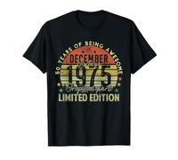 50th Birthday Gifts Vintage December 1975 50 Years Old Men Maglietta