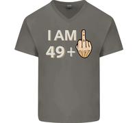 50th Compleanno Divertente Offensiva 50 Età Uomo Scollo A V Cotone T-Shirt